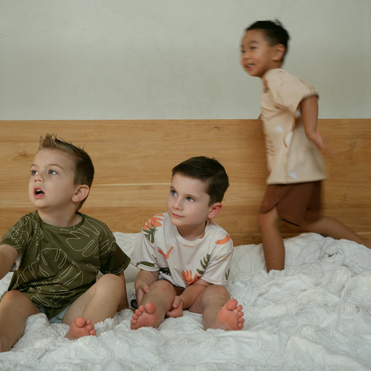 young boys in fun everyday t-shirts made for swim, sport and play